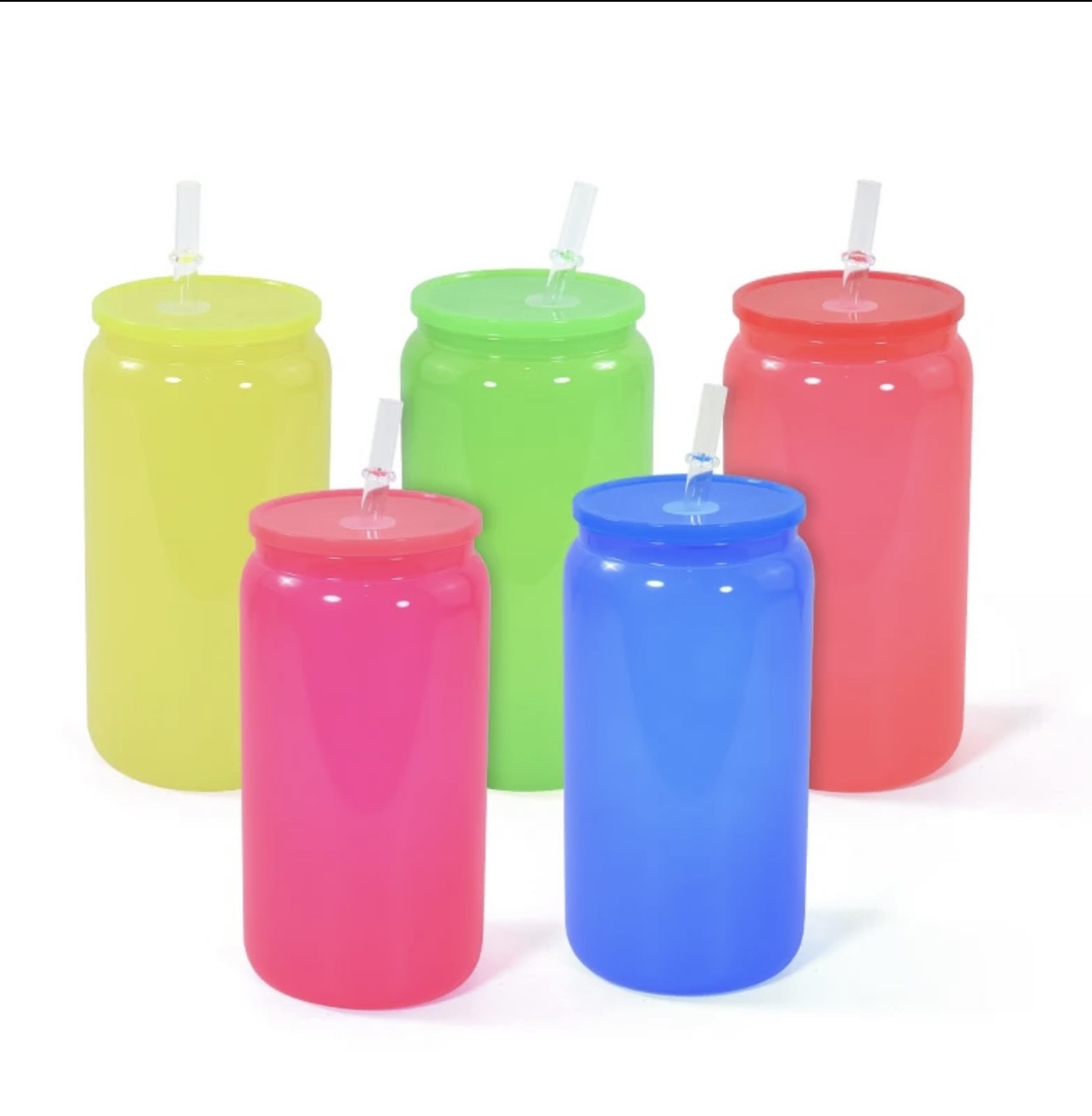 16 oz Neon Glass Cup